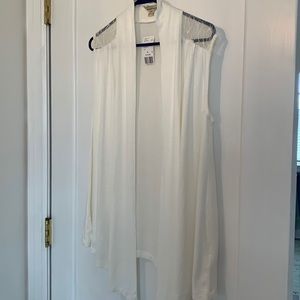 Forever21 Sleeveless Knit Cardigan with Lace l